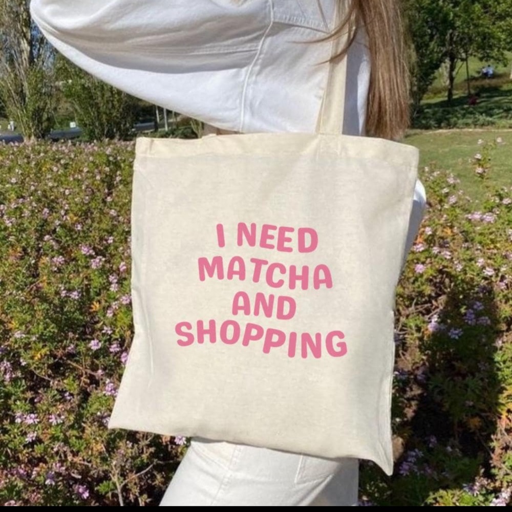I need matcha and shopping Tote Bag, matcha lover tote